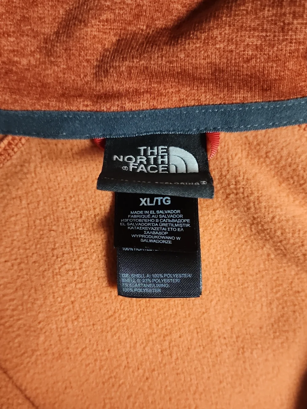 The North Face Orange Heather Quarter-Zip Pullover mens XL number 3454